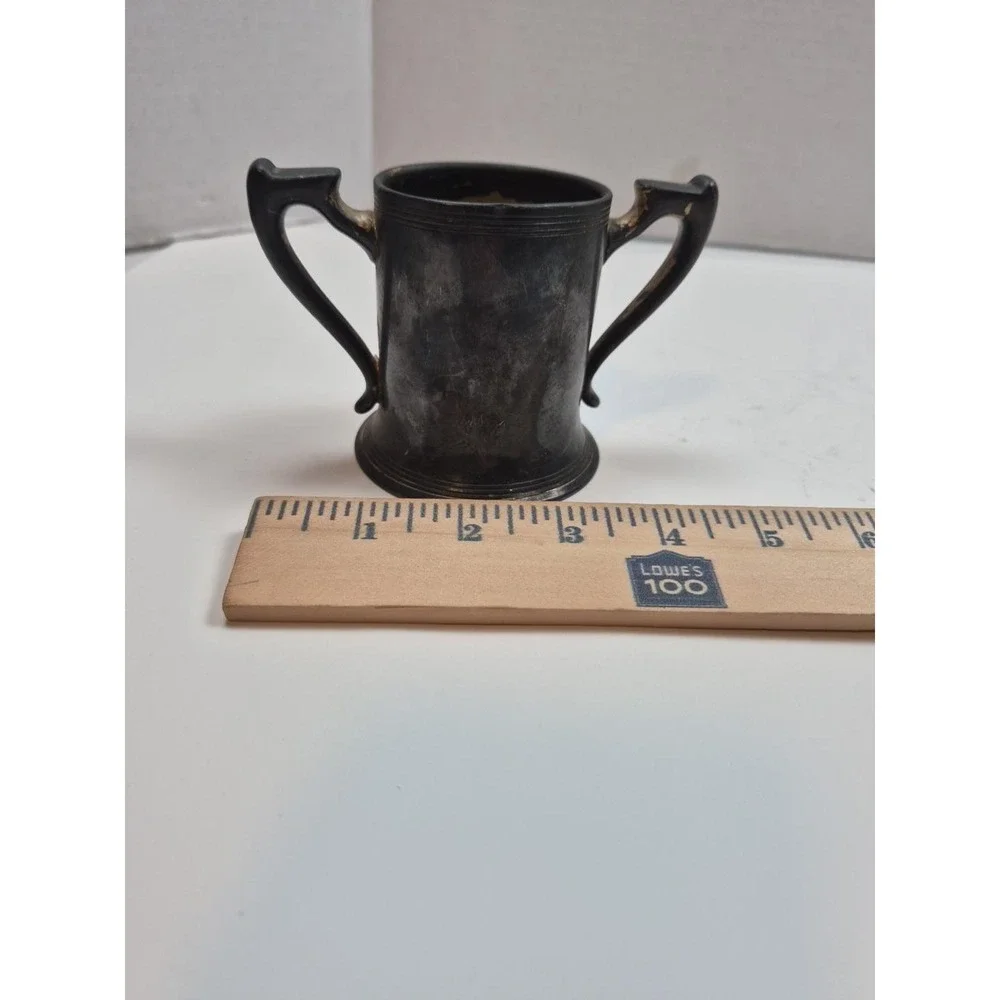 Sheffield plate silver two handle cup #851 vintage made in USA sugar bowl/mug